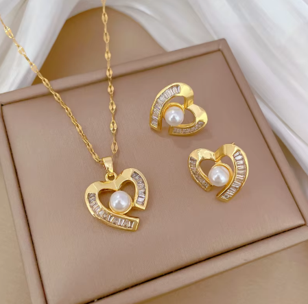 ✨ Sets Exclusivos – Conjunto de Collar y Pendientes en Oro Elegante ✨