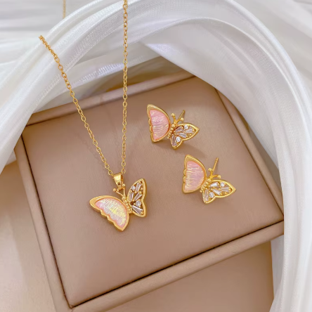 ✨ Sets Exclusivos – Conjunto de Collar y Pendientes en Oro Elegante ✨