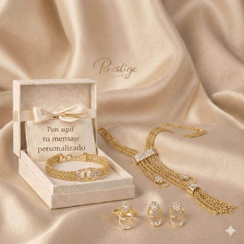 Brillo de Reina – Conjunto de joyería con caja de regalo - Prestige Luxe