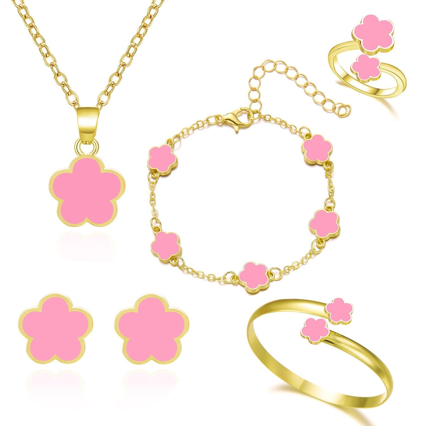 Conjunto Lucky Clover –Set de joyería femenina :collar, pulsera y pendientes de trébol 🌸 - Prestige Luxe