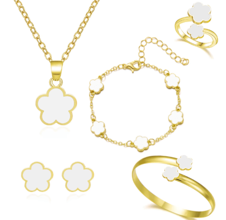 Conjunto Lucky Clover –Set de joyería femenina :collar, pulsera y pendientes de trébol 🌸 - Prestige Luxe